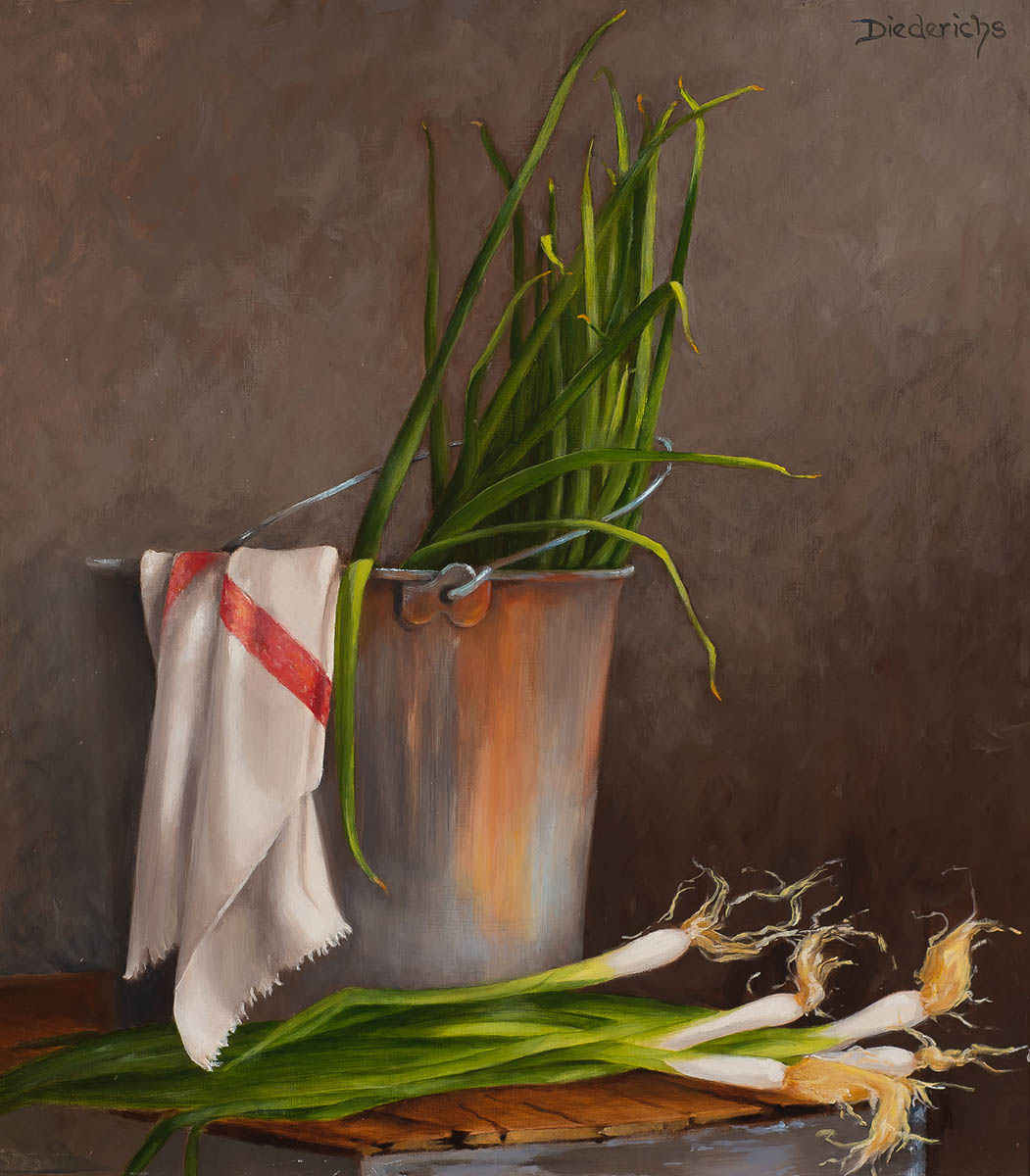 Spring Onion - Still Life Painting by Sharon Diederichs Stadther Fine Art