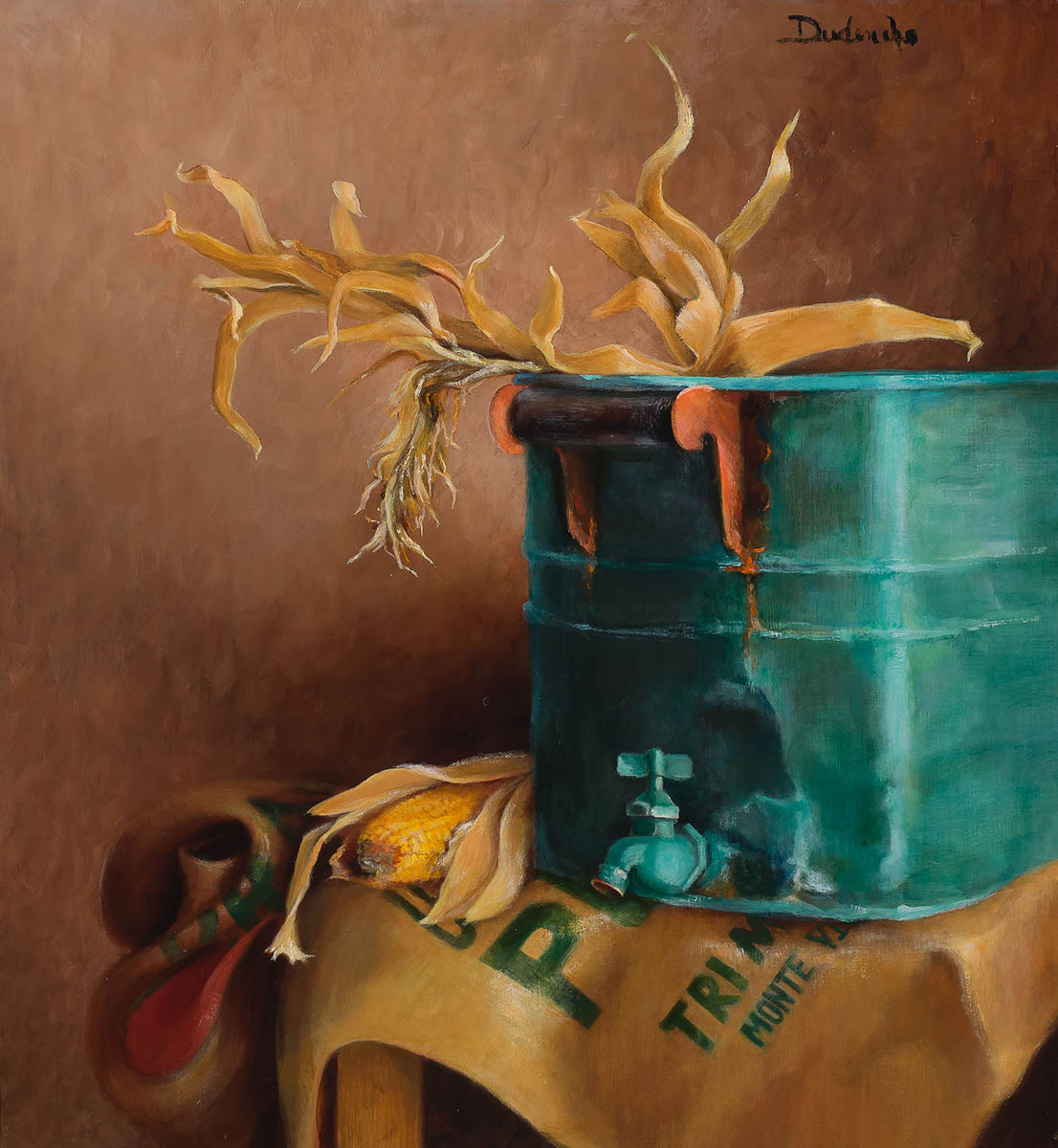 Corn Harvest - Still Life Painting by Sharon Stadther Fine Art