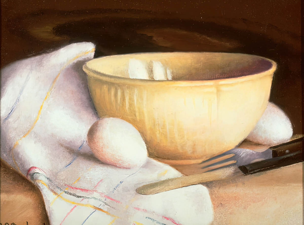 Morning Eggs - Still Life Painting by Sharon Stadther Fine Art