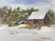 Paul's Woodshed - Landscape Painting by Sharon Stadther Fine Art