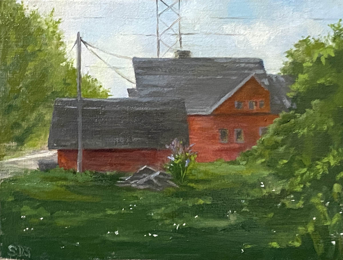 Red House Communications - Landscape Study Painting by Sharon Stadther Fine Art