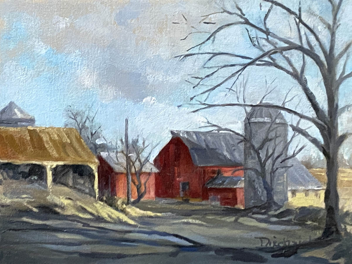 Repurposed Farm - Landscape Study Painting by Sharon Stadther Fine Art