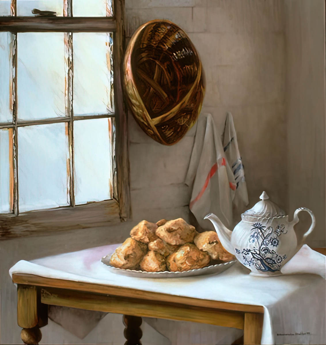 Tea Pot & Scones - Still Life Painting by Sharon Stadther Fine Art
